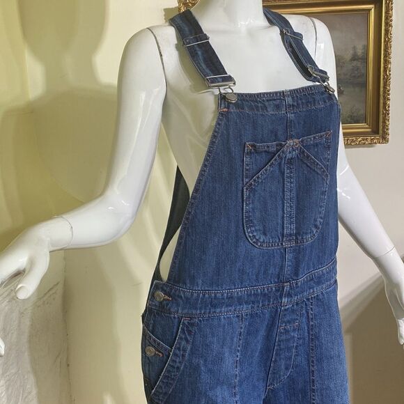 Gap Slouchy Cropped Denim Overalls Size Small - Picture 6 of 13